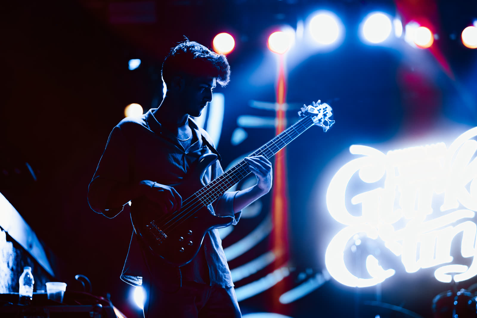 Two musicians in warm light