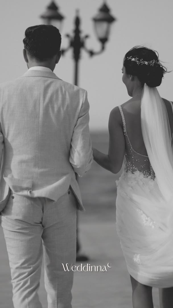 Black and white wedding film still
